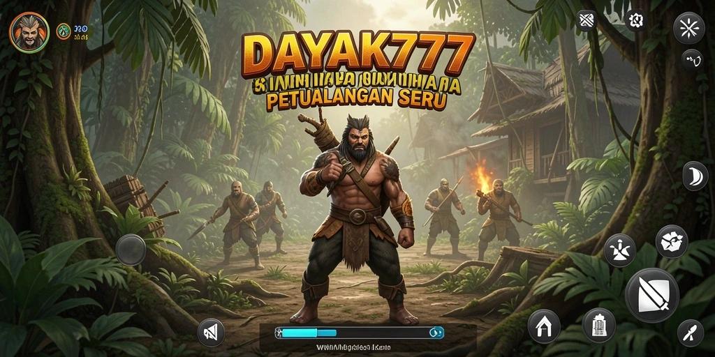 Tangkapan layar menunjukkan gameplay dinamis dalam DAYAK777.