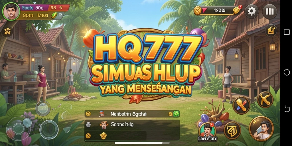 Screenshot gameplay HQ777 menunjukkan momen seru dan interaksi karakter dalam simulasi.