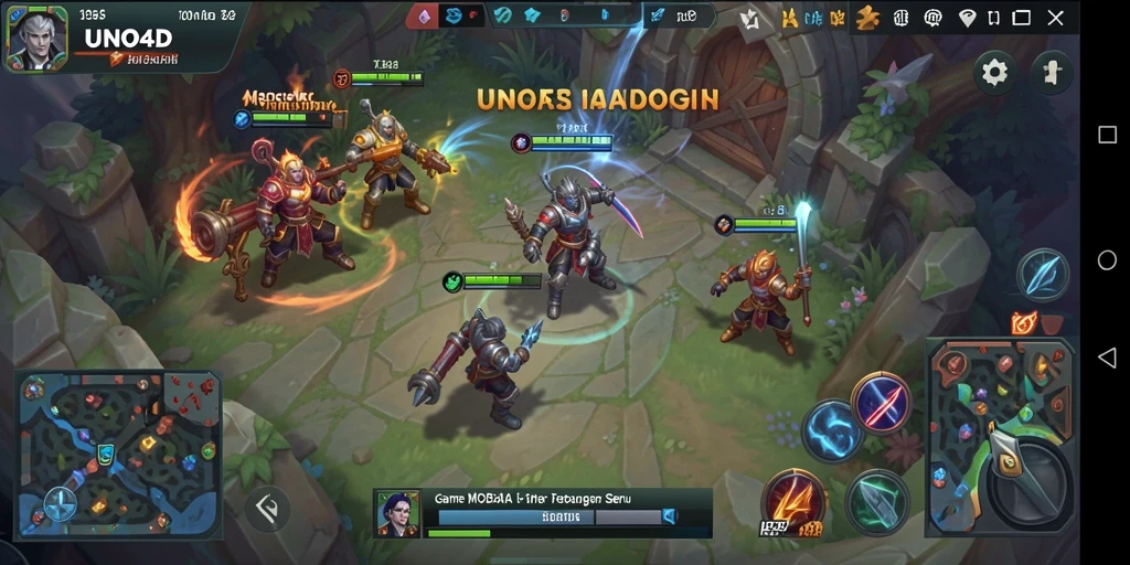 Tampilan gameplay seru dari permainan MOBA UNO4D.